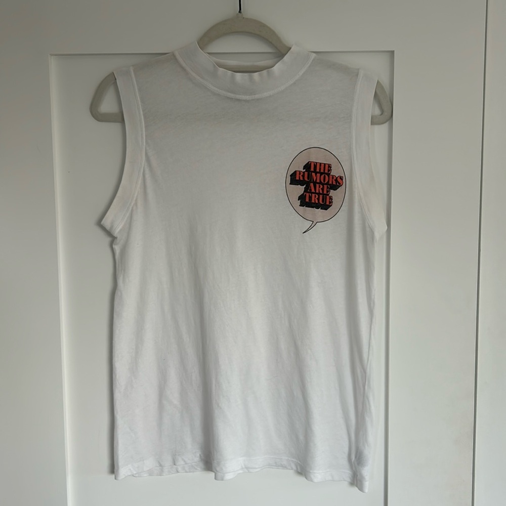 “The Rumors Are True” Graphic Mock-neck Tank Top